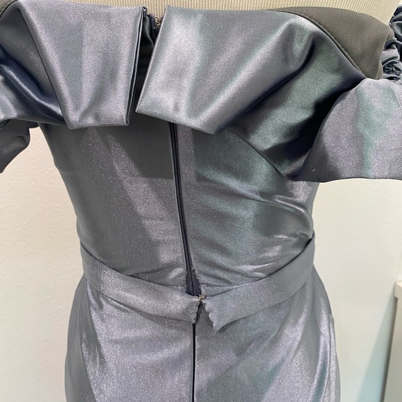 C’est La Vie Cinderella style blue gown with belt detail and train size 4 - Picture 10 of 15